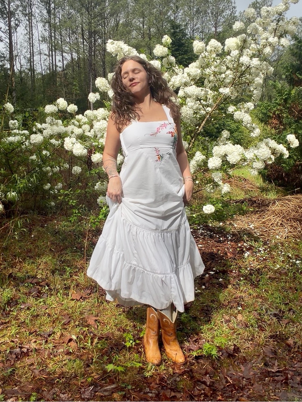 1970s Young Edwardian Cotton Dress - Picture 6 of 7